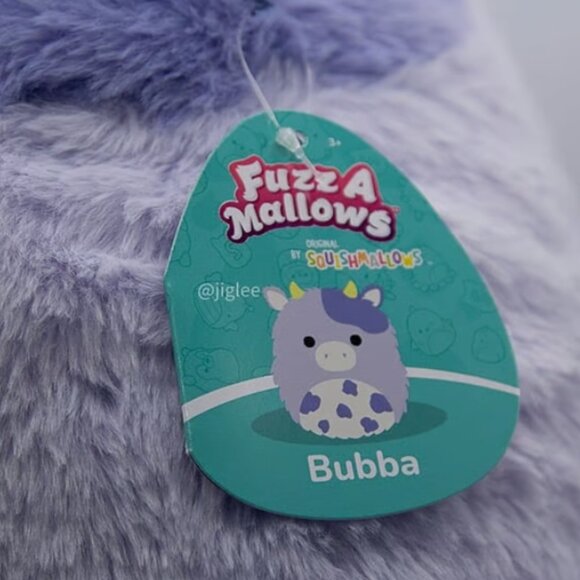16" Bubba the Fuzzy Purple Cow Fuzzamallow Squishmallows KellyToy Jazzwares BNWT - Picture 6 of 7